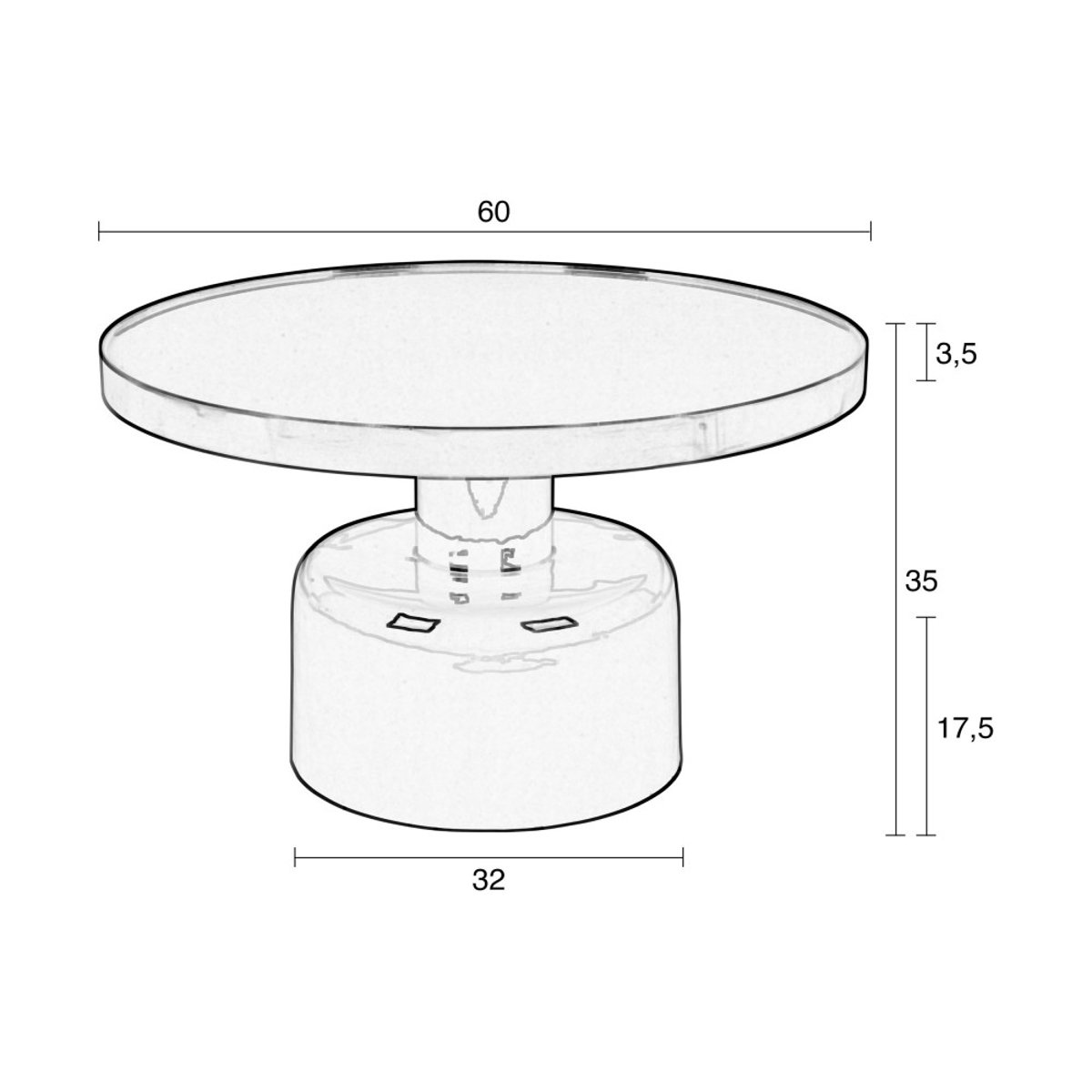 Table basse design en métal - GLAM bleu foncé, ZUIVER