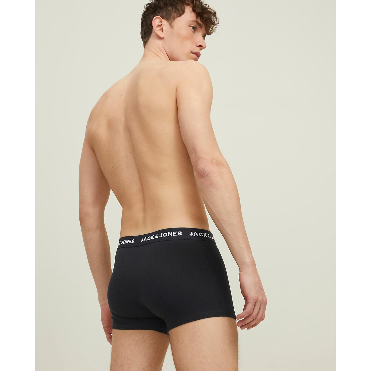 Lote de 10 boxers lisos preto liso, JACK & JONES