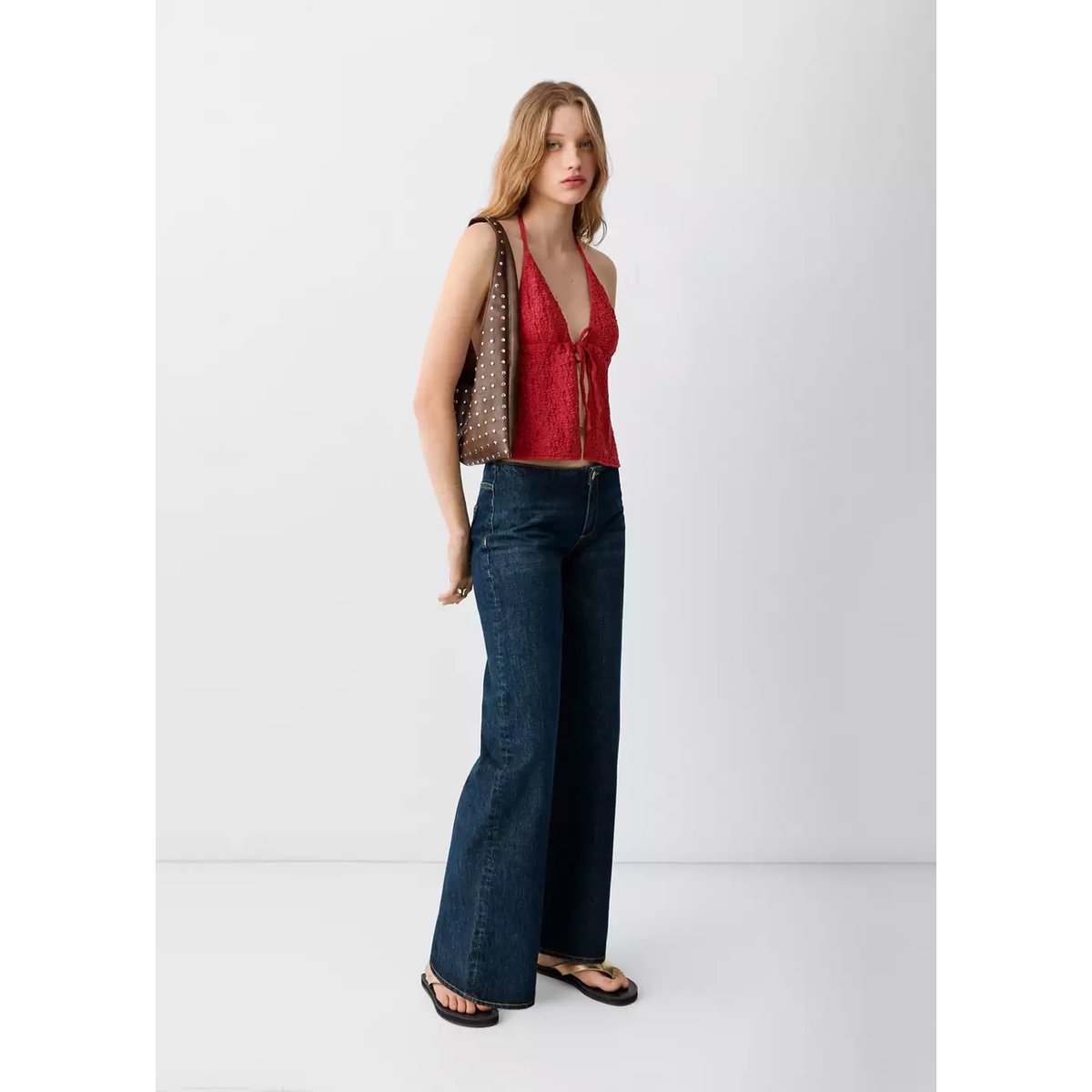 Top nœud et dos ouvert bordeaux, MANGO TEEN