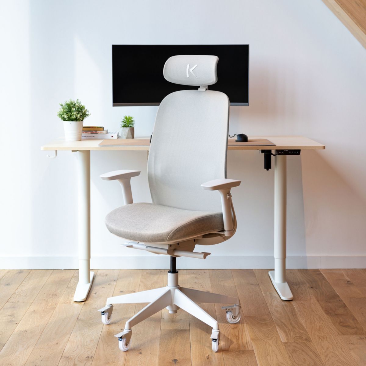 Chaise gaming C15 Ergo Beige Progress couleur unique, SKILLKORP