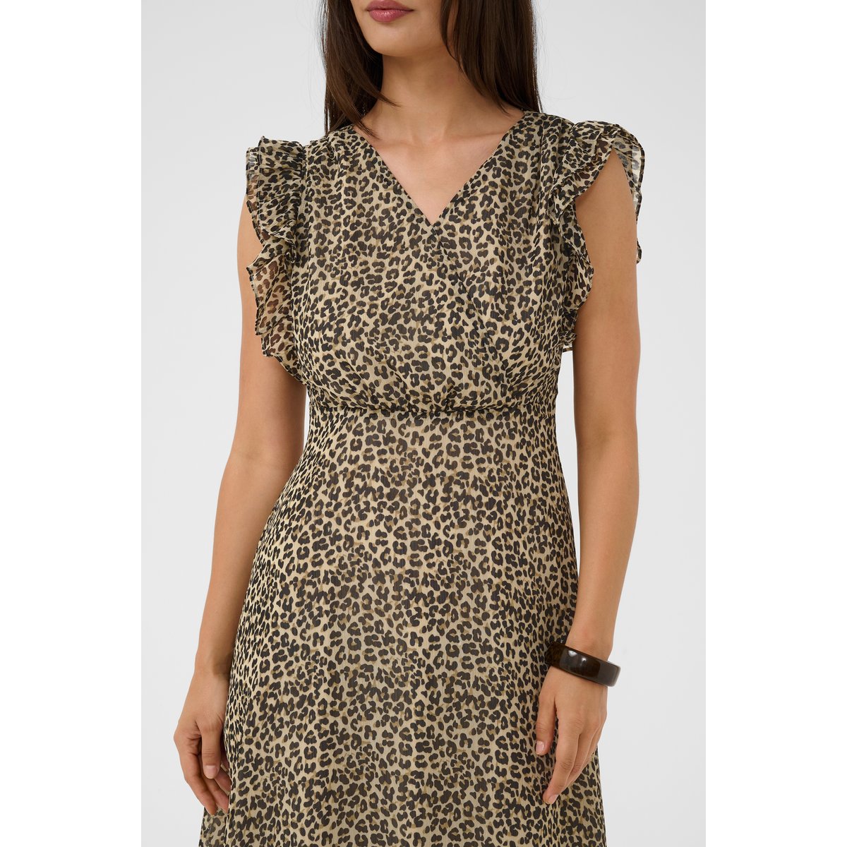 Robe beige noir marron animalier leopard, CULTURE