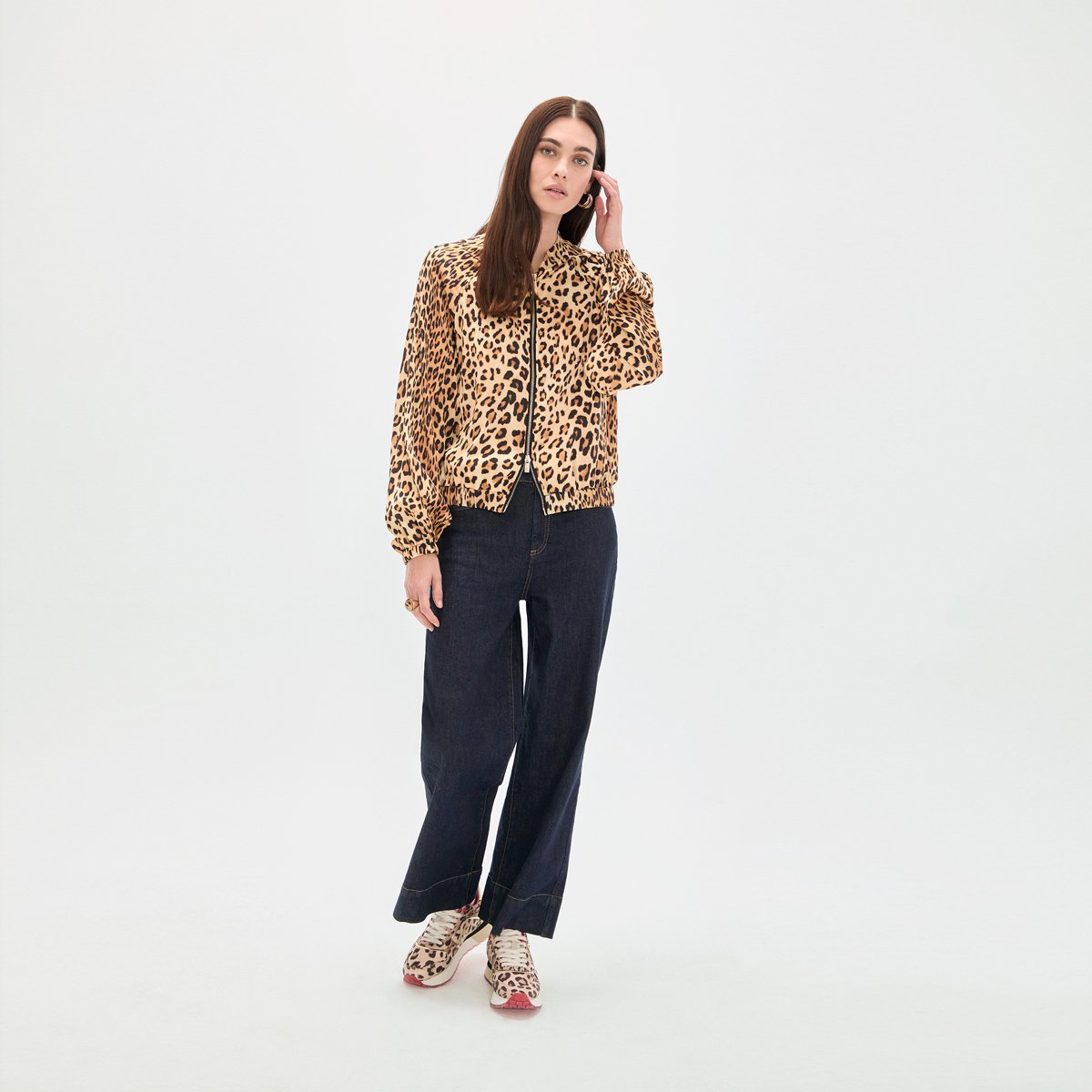 Blouson bomber fin imprimé léopard, LOLA CASADEMUNT