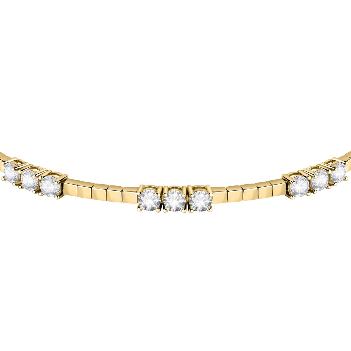 Bracelet en laiton, placage ninfea, zircons SCINTILLE blanc, MORELLATO