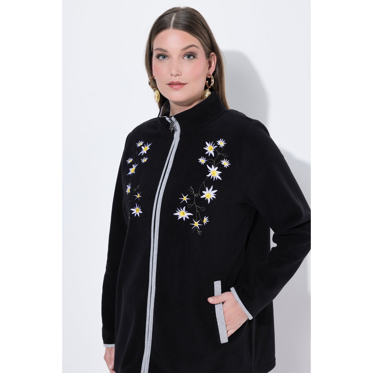 Veste en polaire esprit costume traditionnel noir, ULLA POPKEN