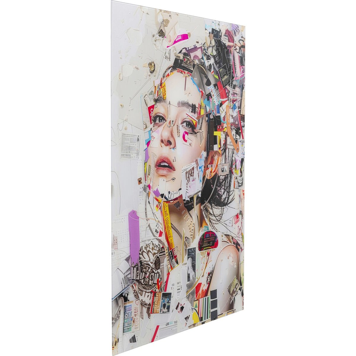 Tableau en verre femme artistique de profil couleur unique, KARE DESIGN