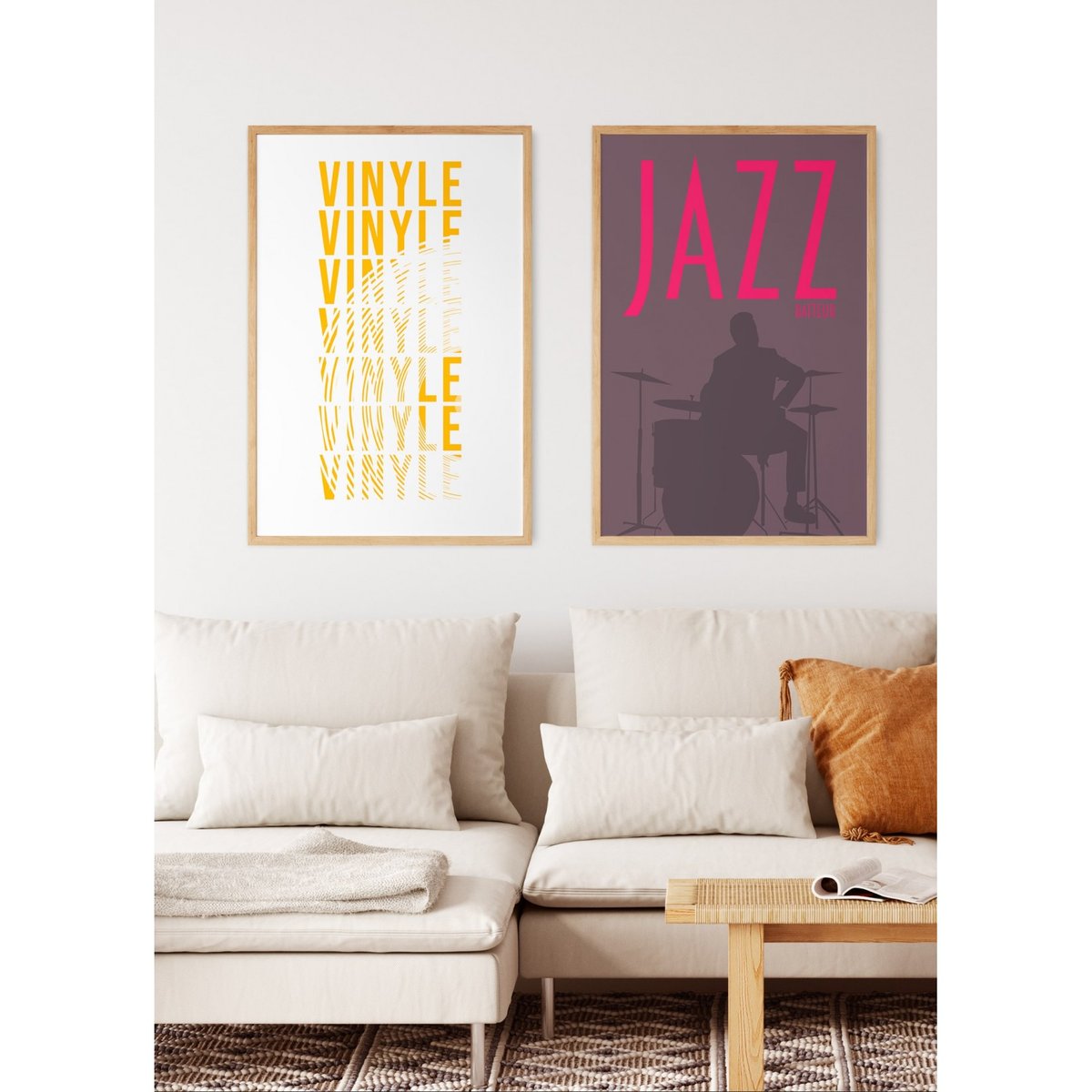 Poster Jazz Batteur blanc, L'AFFICHERIE
