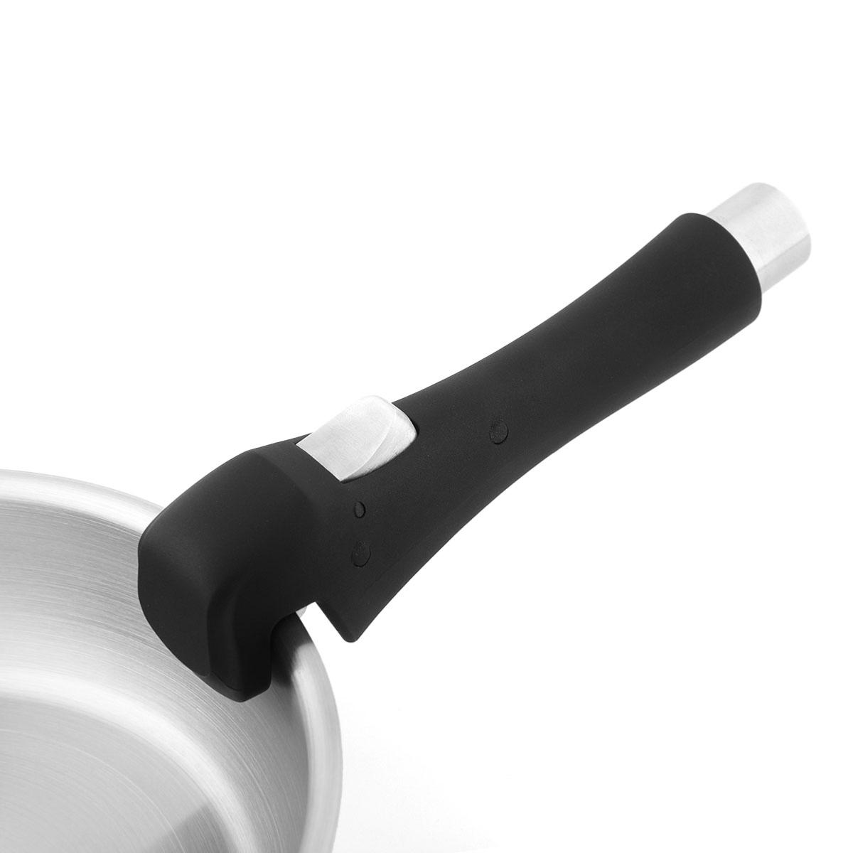 3 poêles 20/24/28 cm amovible inox 18/8 induction couleur unique, LAGUIOLE CUISSON