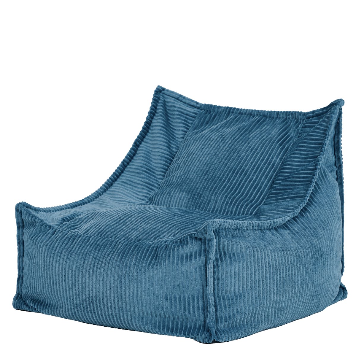Pouf fauteuil grand enfant en velours côtelé Oeko-Tex® - ALTO bleu jeans, ICON