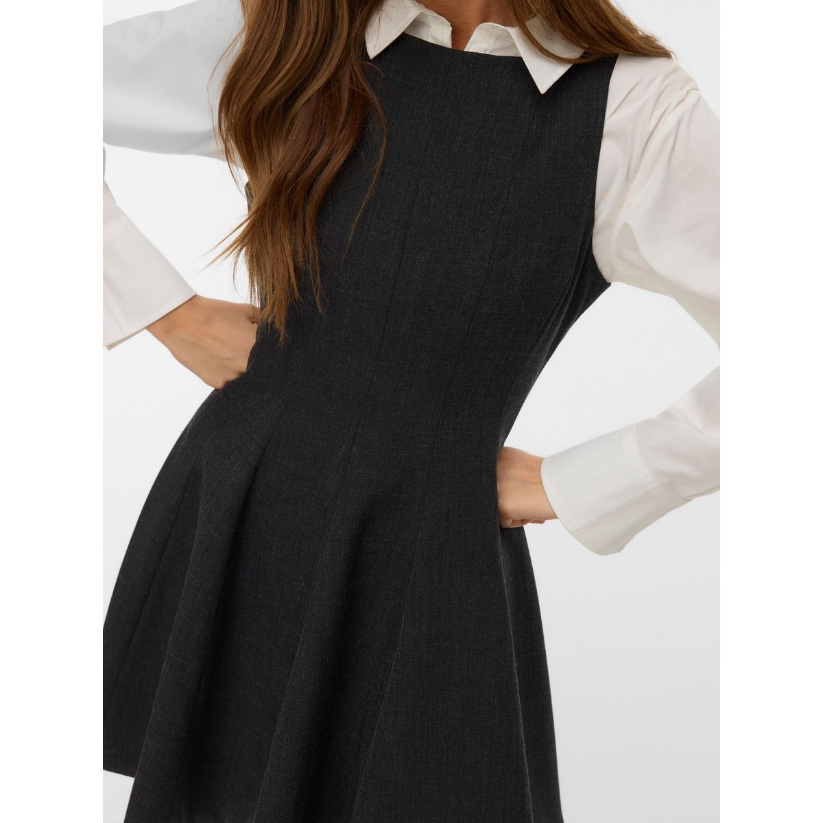 Robe Peplum dark grey melange, VERO MODA