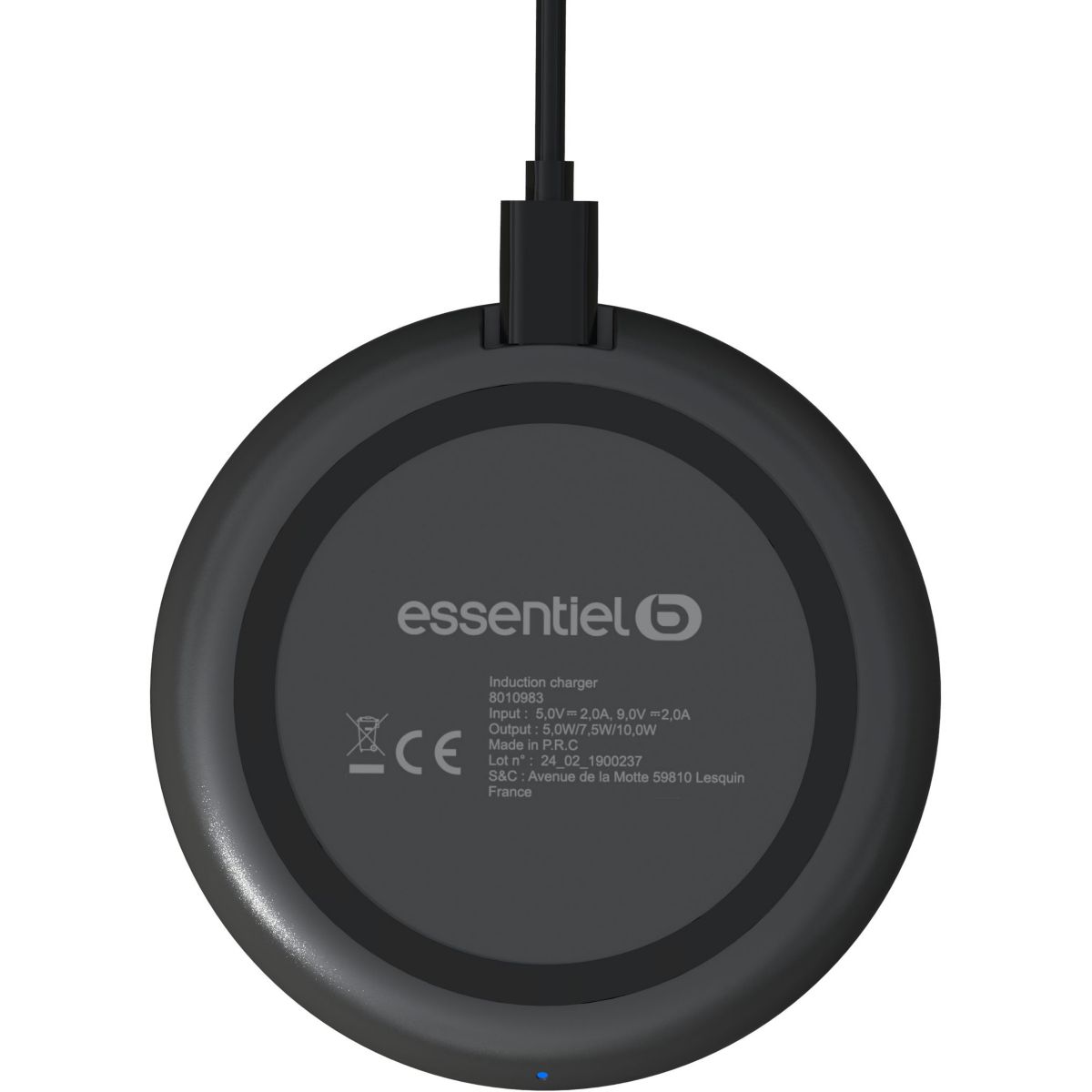 Chargeur induction MagSafe 10W Noir X2 couleur unique, ESSENTIEL B