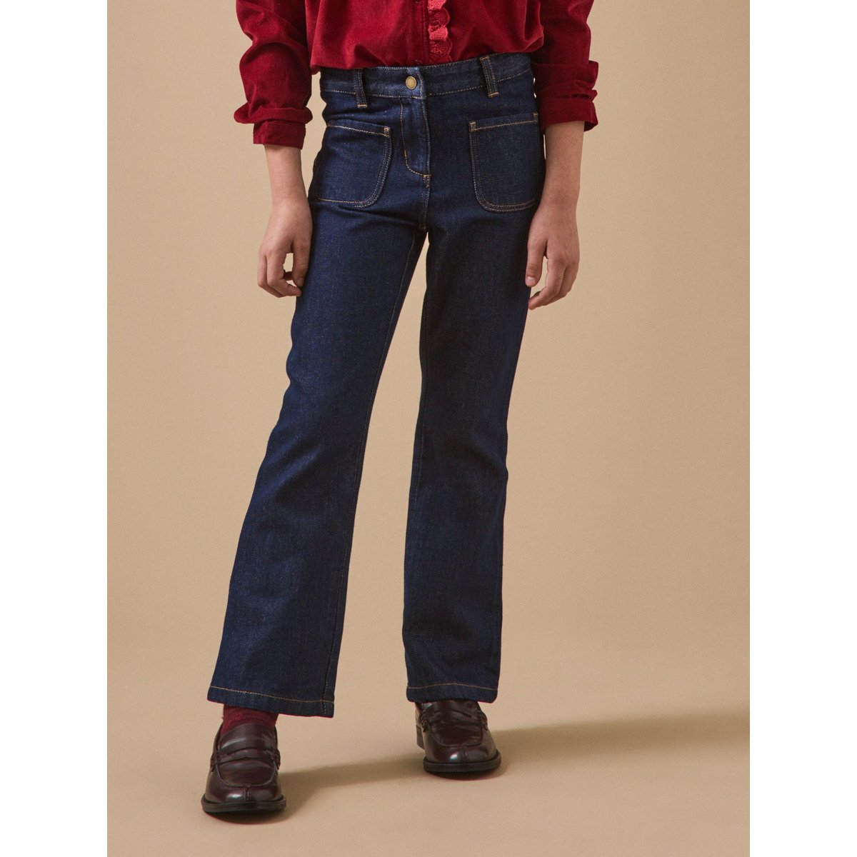 Pantalon flare denim denim brut, CYRILLUS