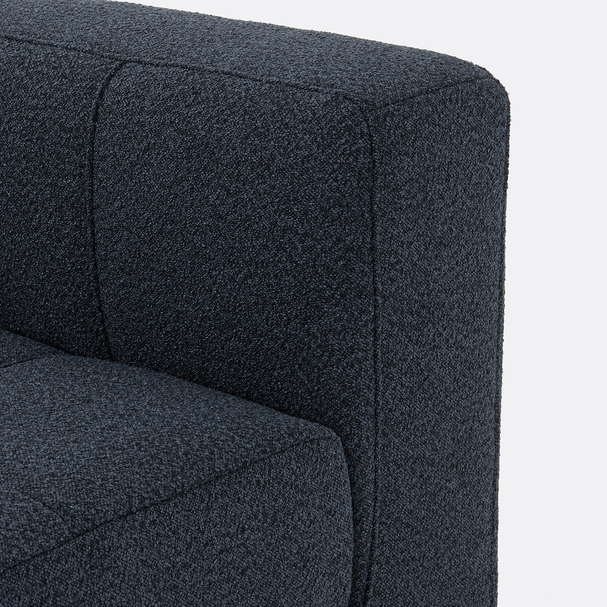 Banquette assise pivotante, gauche, modulable, en bouclette fine, FANO bleu, LA REDOUTE INTERIEURS