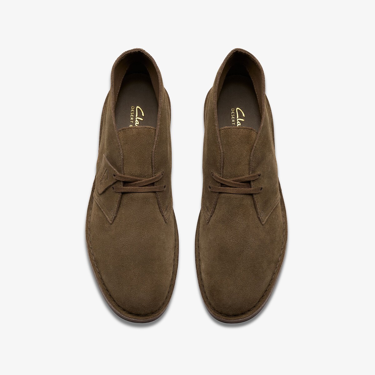 Derbies richelieus Suède DESERT BOOT EVO kaki, CLARKS