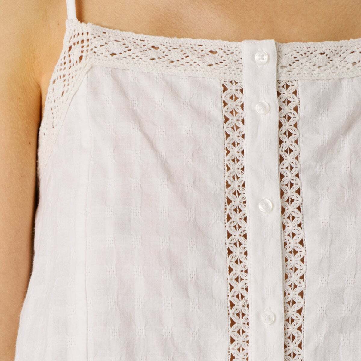 Top À Bretelles Avec Détails Ajourés blanc, PEPE JEANS