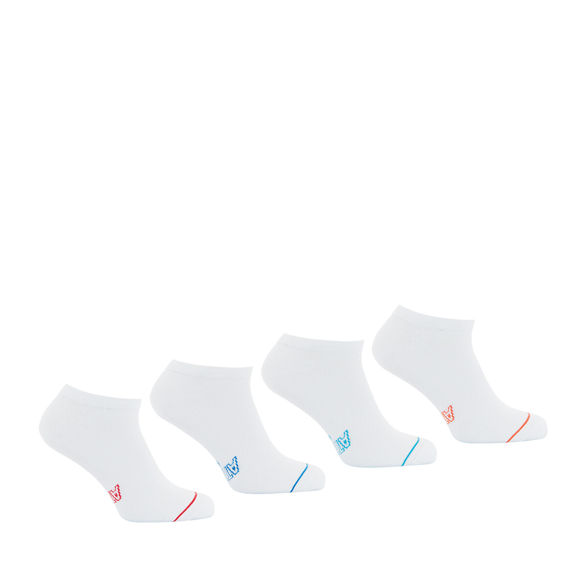 Set van 4 paar effen sokken wit, ATHENA