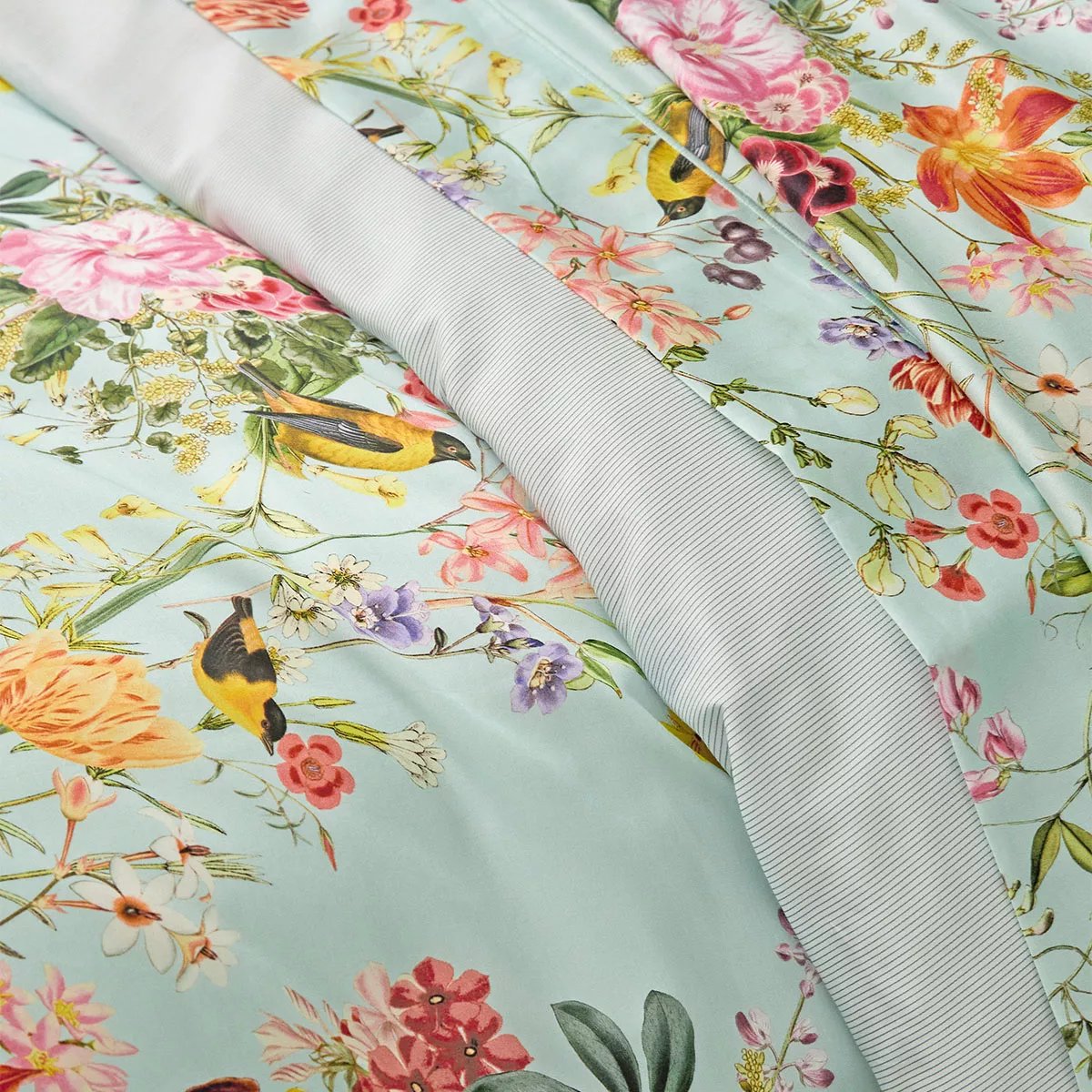 Drap plat satin de coton PRIMAVERA vert d'eau, GARNIER THIEBAUT