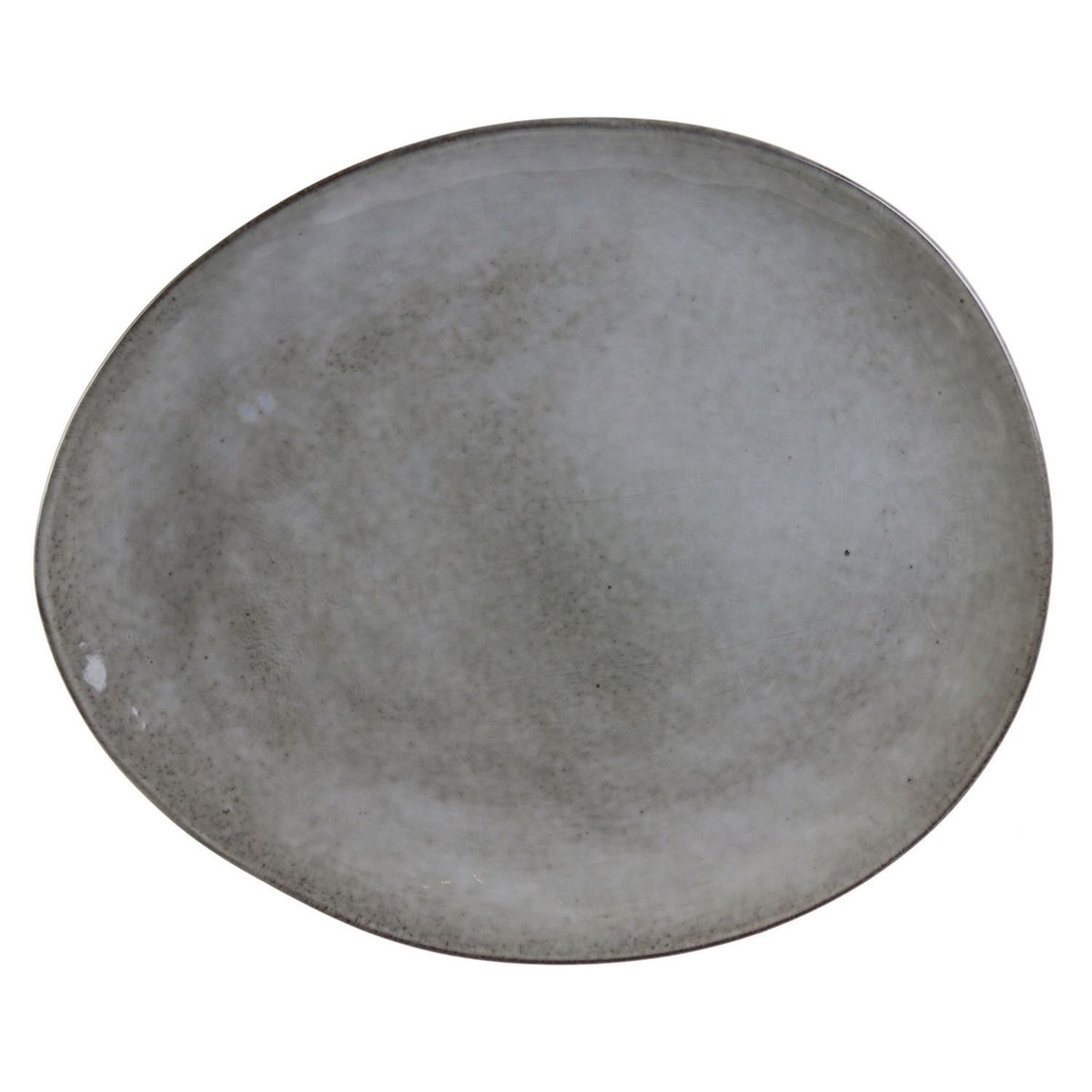 Lot de 2 assiettes plates en céramique AU GRÉ DU TEMPS gris, TOILINUX