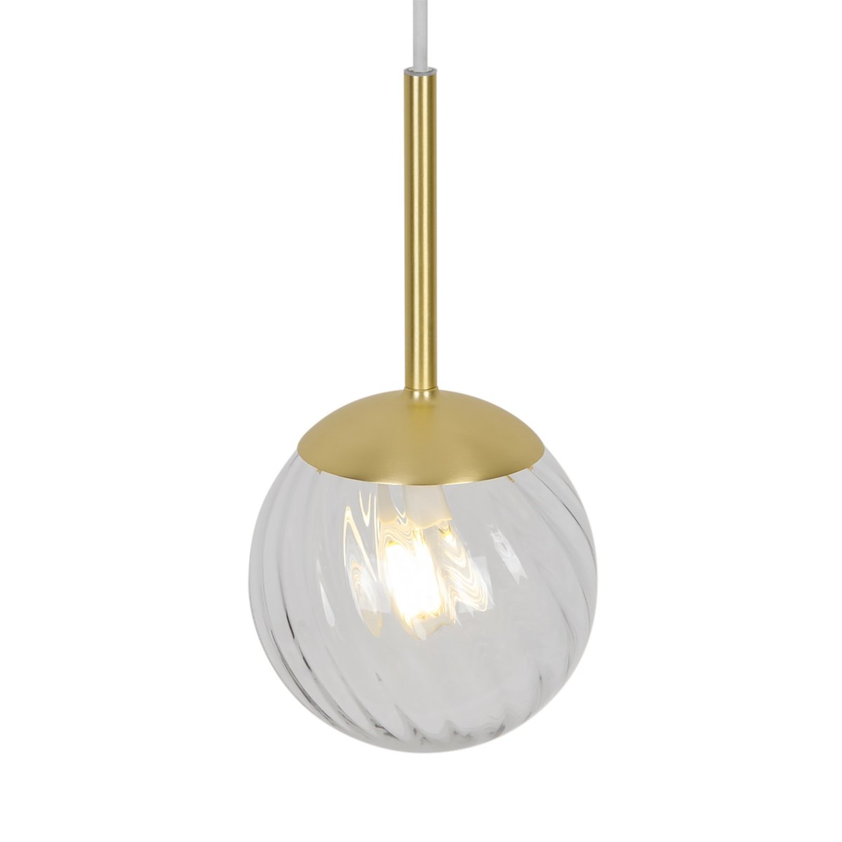 Suspension style art déco en verre tourbillon en métal, CHISELL doré, NORDLUX