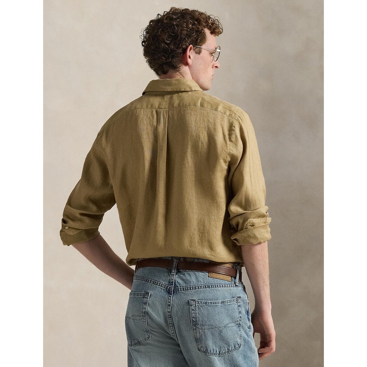Chemise en lin Custom Fit café, POLO RALPH LAUREN