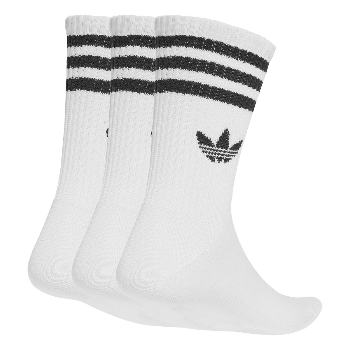 Lote de 3 pares de meias de cano médio branco + branco + branco, adidas Originals