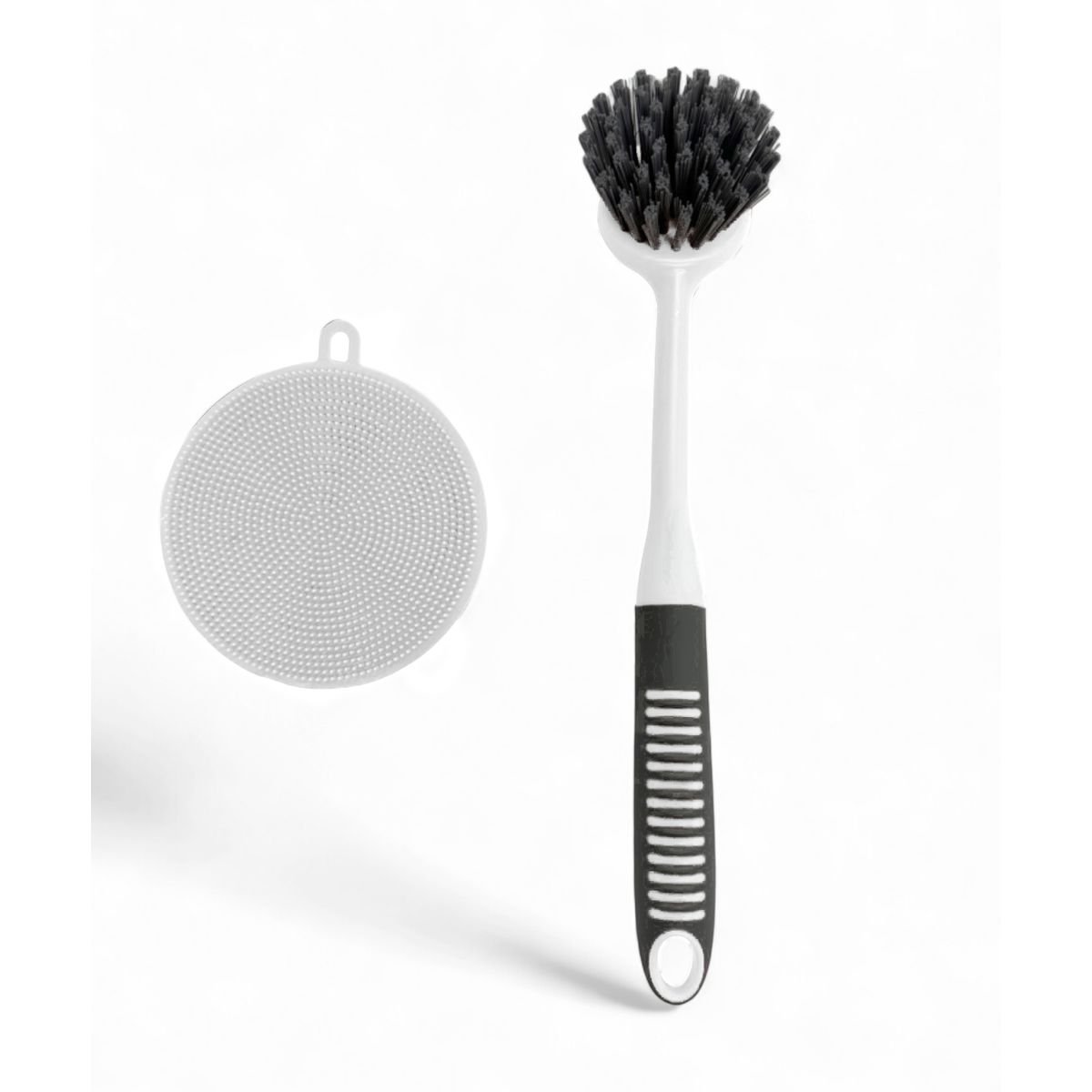 Brosse et éponge à vaisselle en silicone KITCHEN blanc, UTILITY