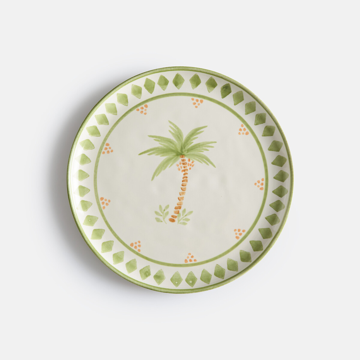 Set aus 4 Desserttellern, Steingut, LIMAO palmendruck, LA REDOUTE INTERIEURS