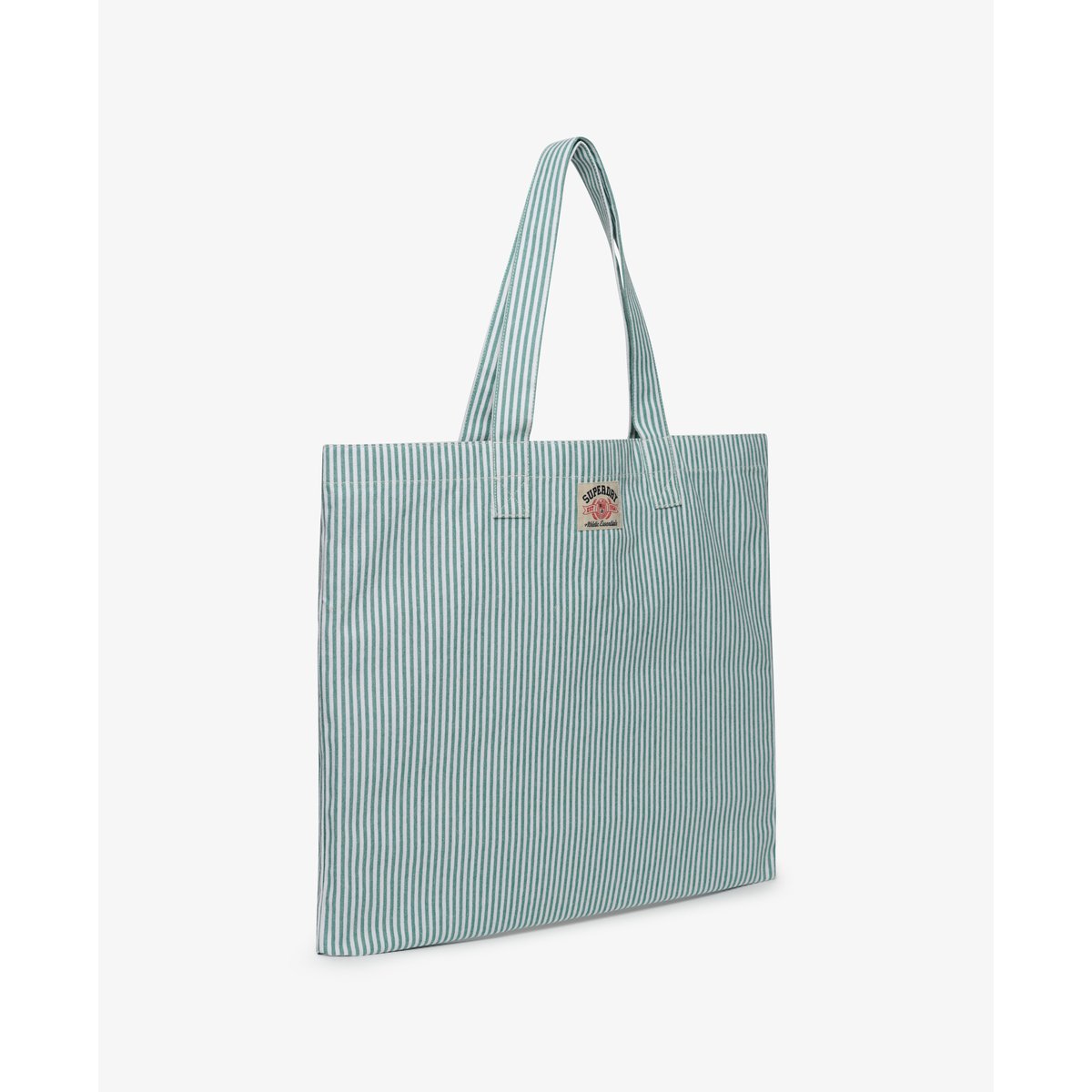 Tote Bag Oxford Stripe Coupe Classique rayé craie menthe poivrée, SUPERDRY