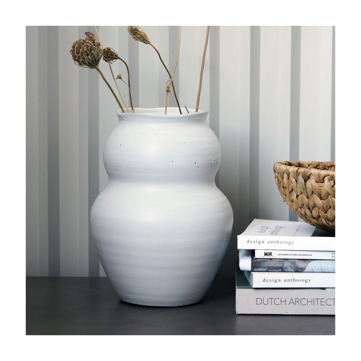 Vase Juno H 22 cm blanc, HOUSE DOCTOR