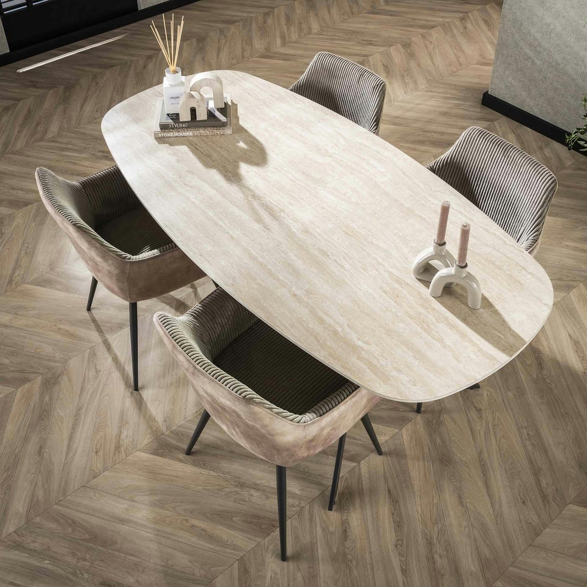 Table en céramique design 180 cm ASCOLI beige, PIER IMPORT