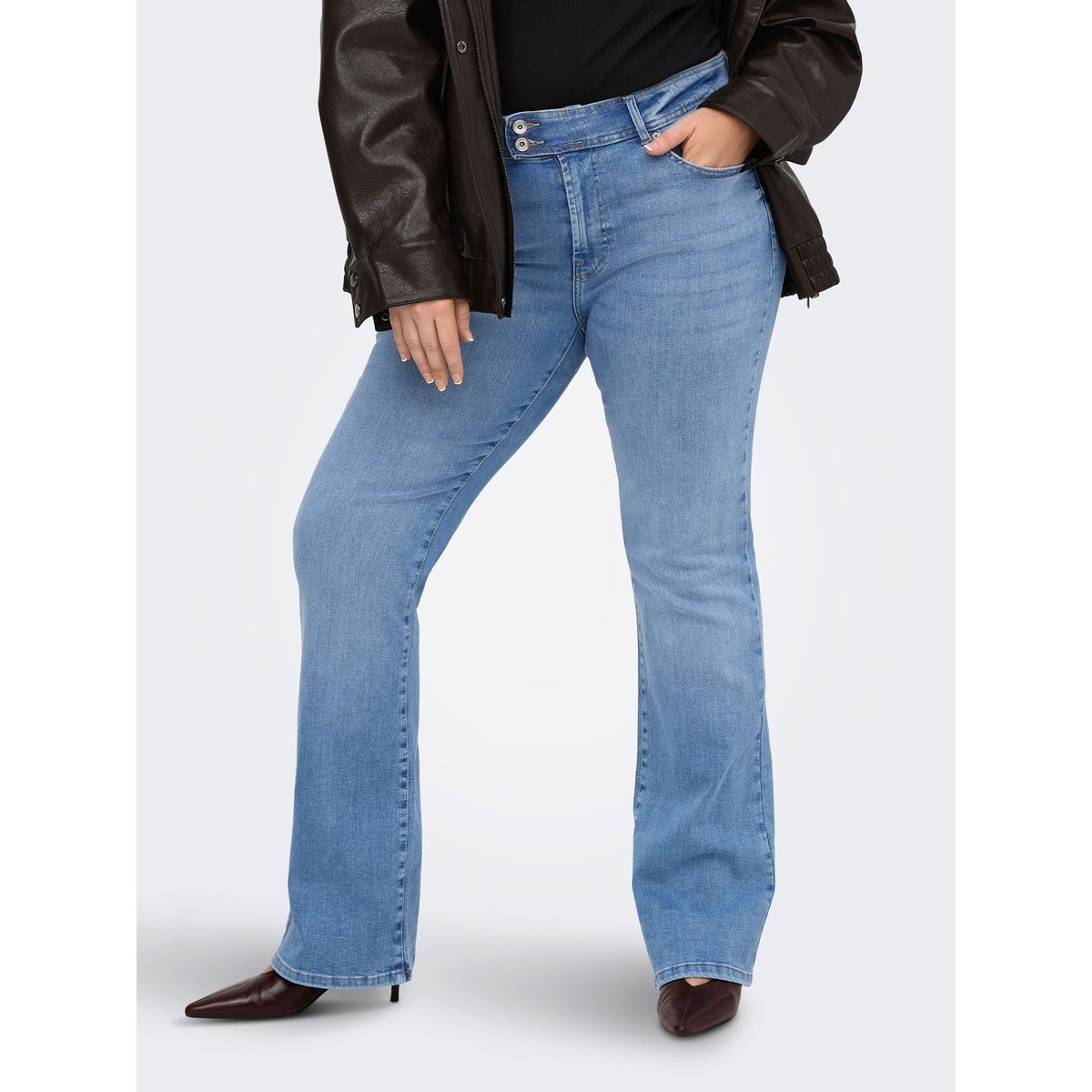 Jean Flared light blue denim, ONLY CARMAKOMA