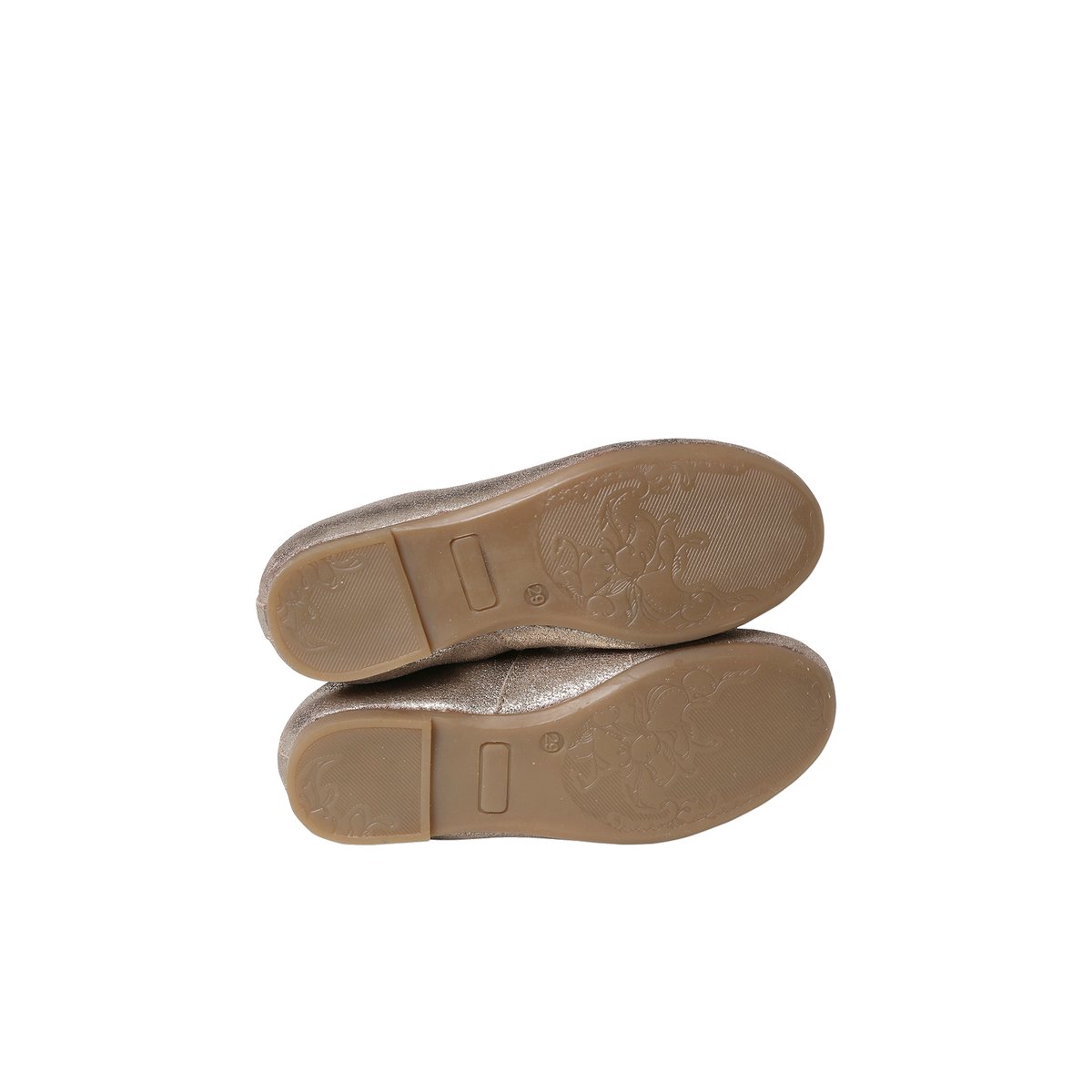 Ballerines cuir beige metallisé, VERTBAUDET