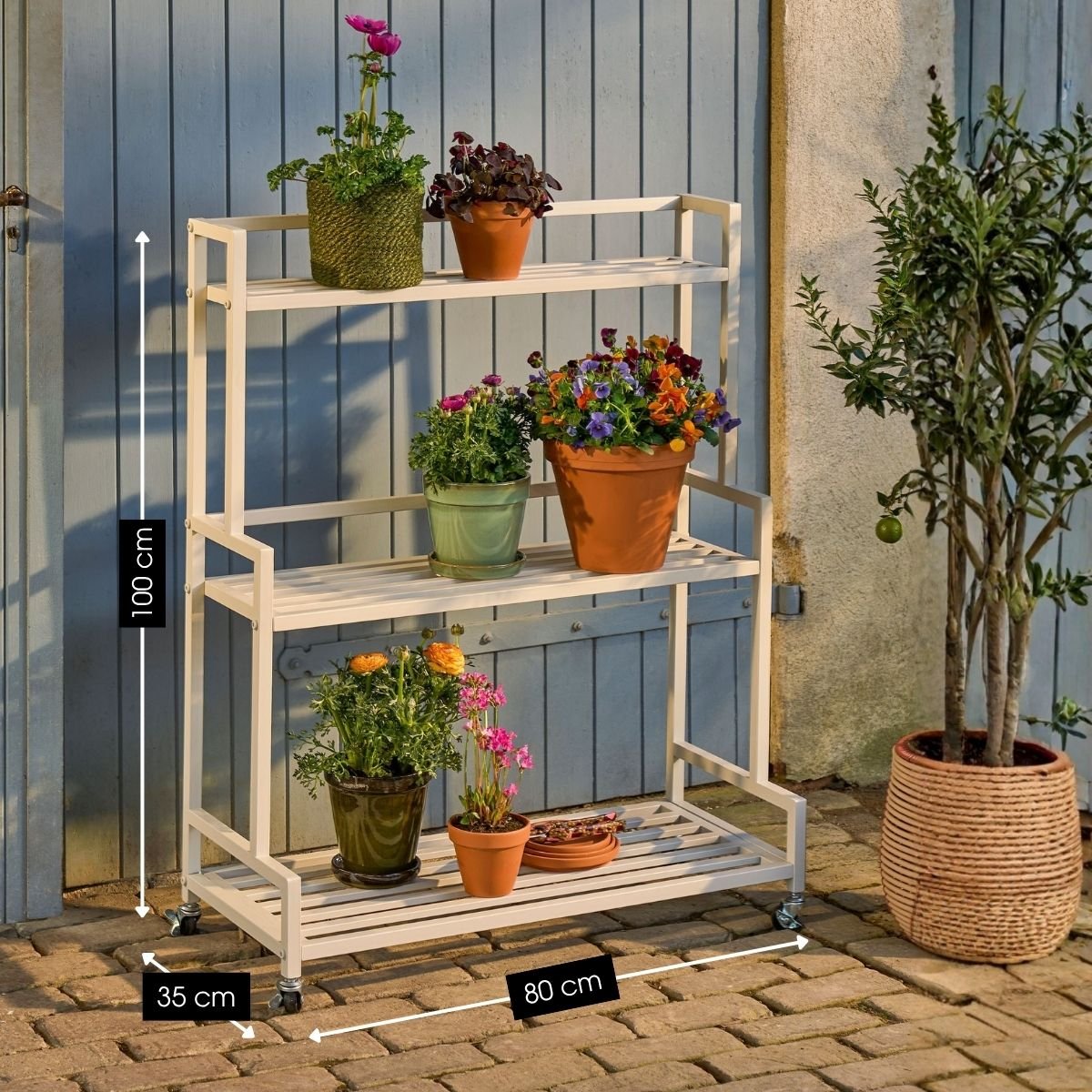 Support pour plantes GREENRAX blanc cassé, MICA DECORATIONS