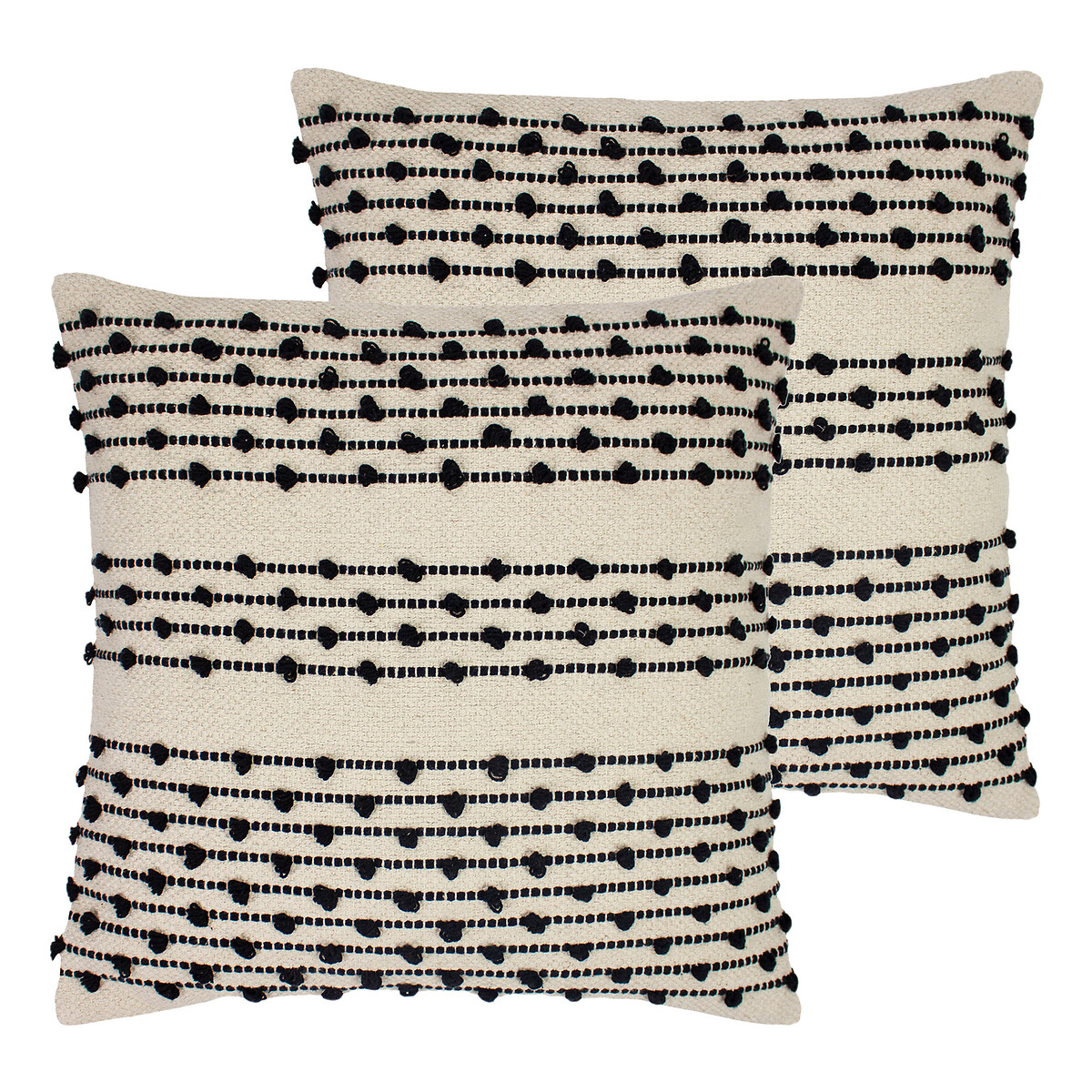 Set of 2 Mossa Polyester Filled Cushions natural/black, FURN.