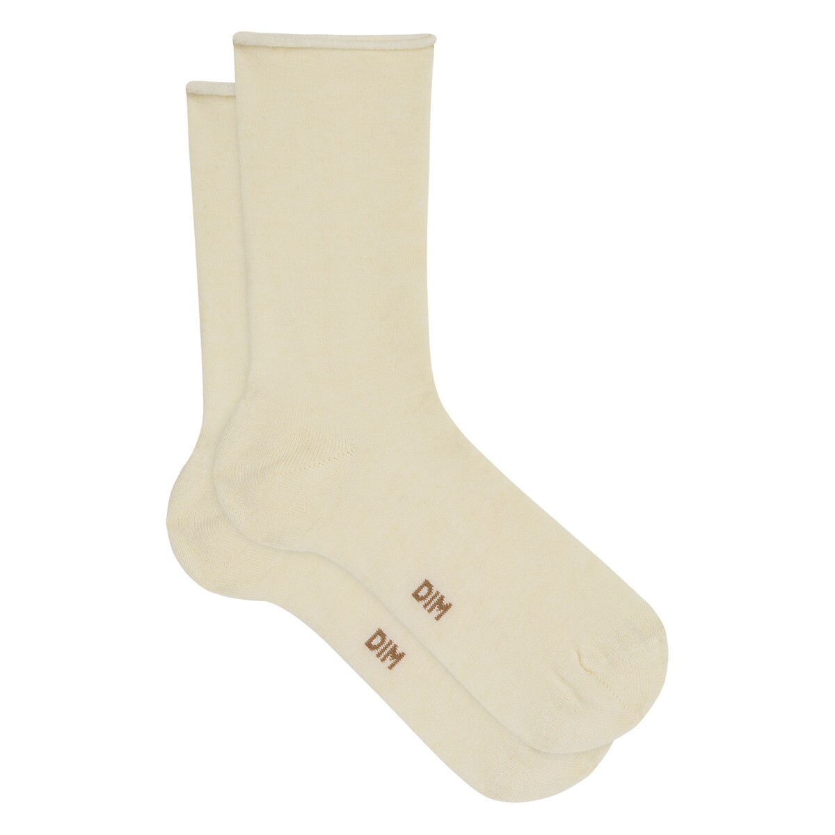 Pair of Soft Wool Blend Socks ivory, DIM