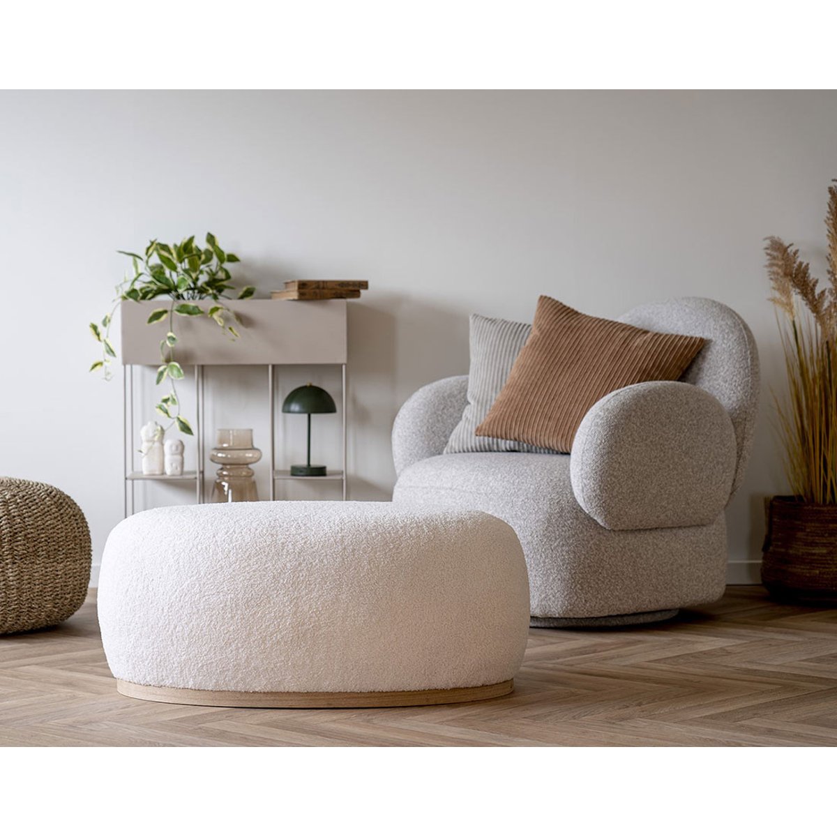Pouf - AMY blanc, BEST MOBILIER