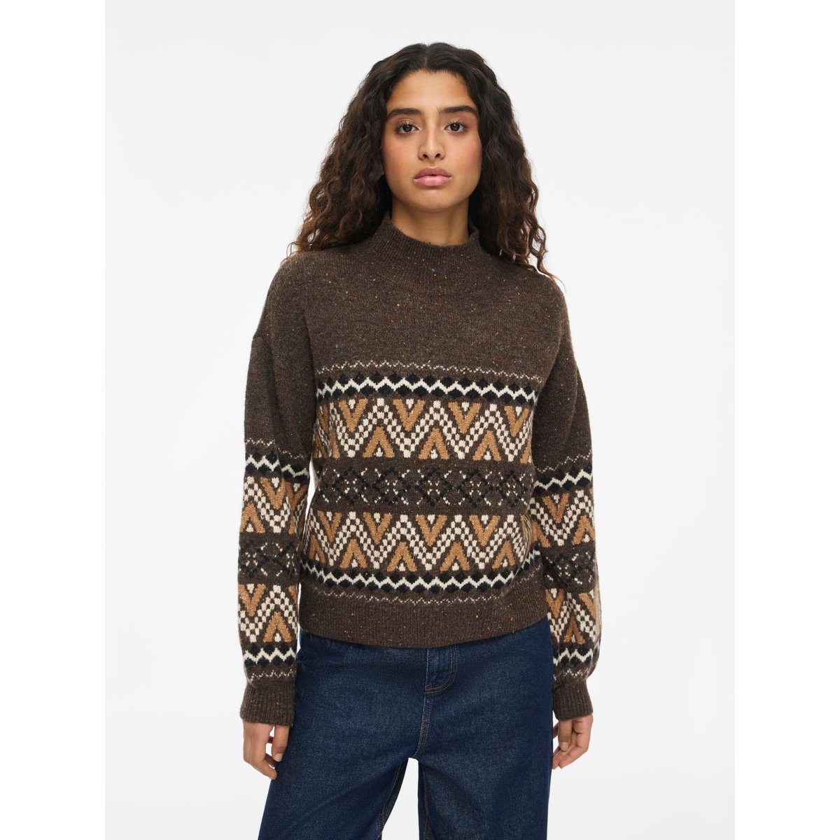 Pull En Maille marron - chocolate brown1, NOISY MAY