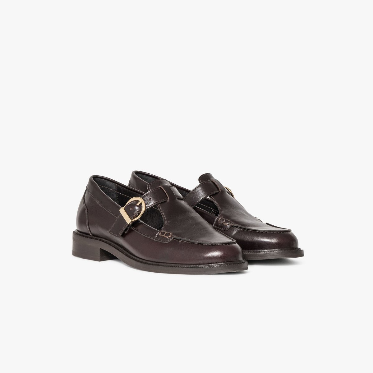 Mocassin en cuir AURORA croco marron fonce, BOCAGE