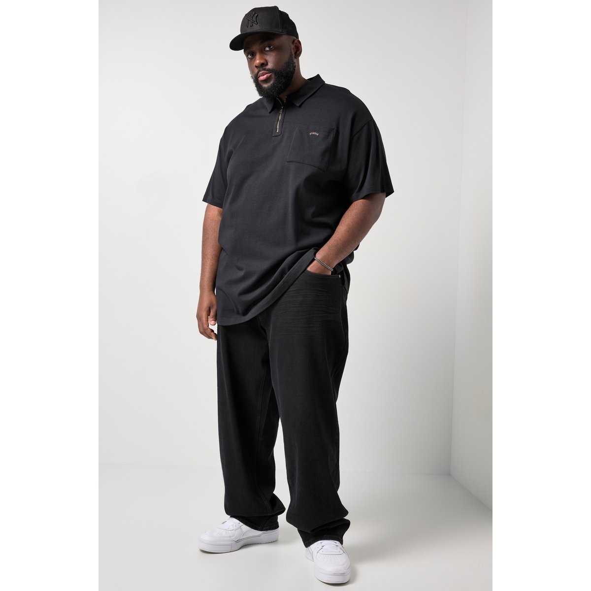 Polo oversize noir, STHUGE