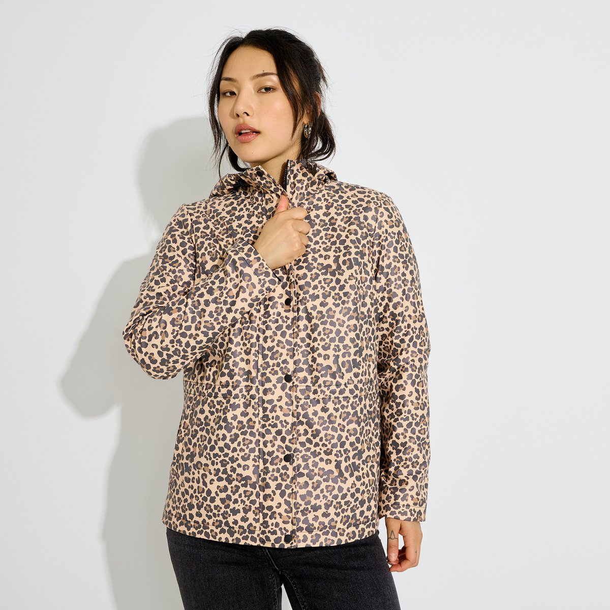Ciré imperméable imprimé léopard beige, GRAIN DE MALICE