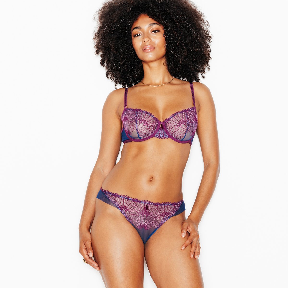 Tanga JELYANE multico bleu, ROUGEGORGE LINGERIE