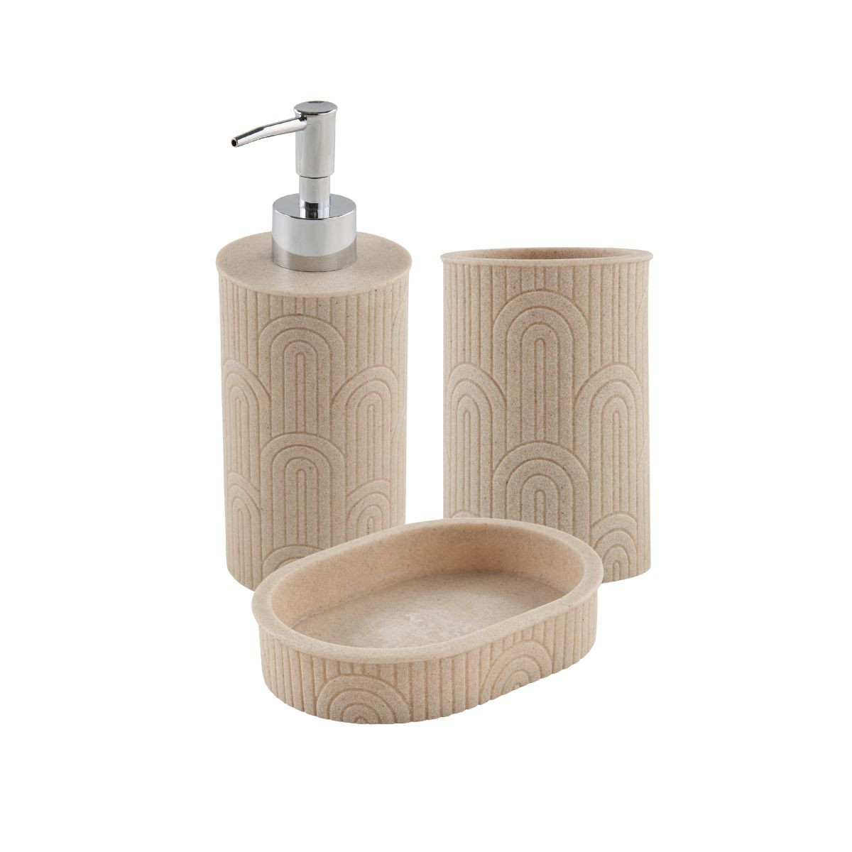 Set salle de bain arche 3 pièces polyrésine RETRO beige, GUY LEVASSEUR