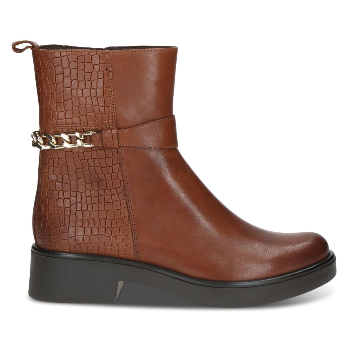 Bottine en cuir marron chocolat nubuck, CAPRICE