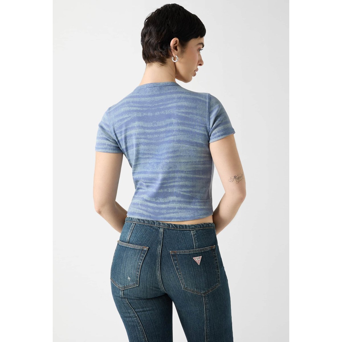 T-Shirt Imprimé rose multi, GUESS JEANS