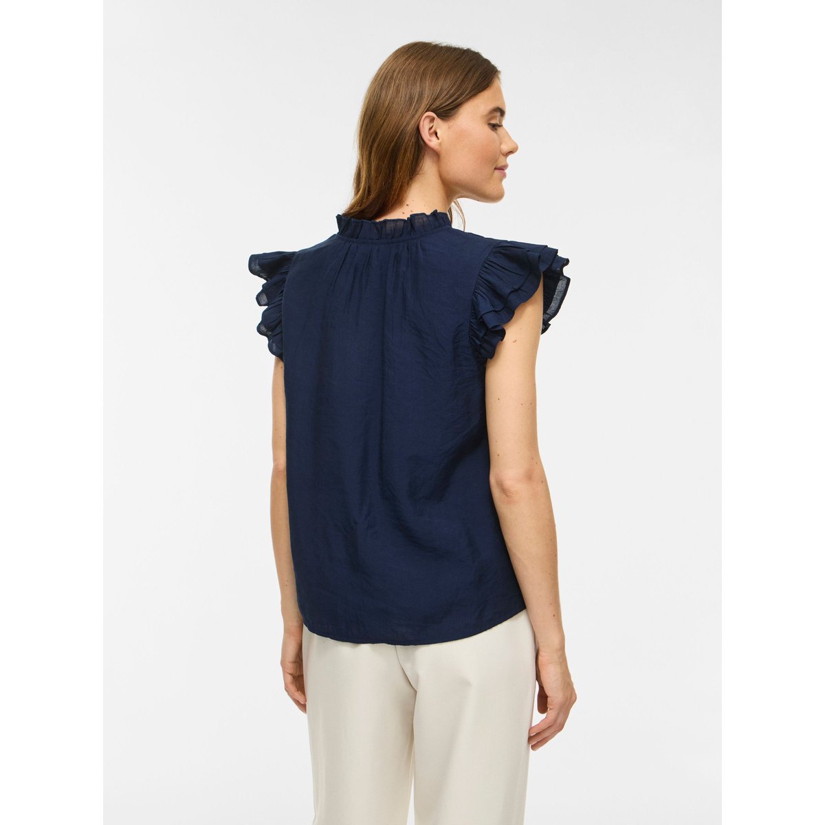 Top À Mancherons navy blazer, VILA