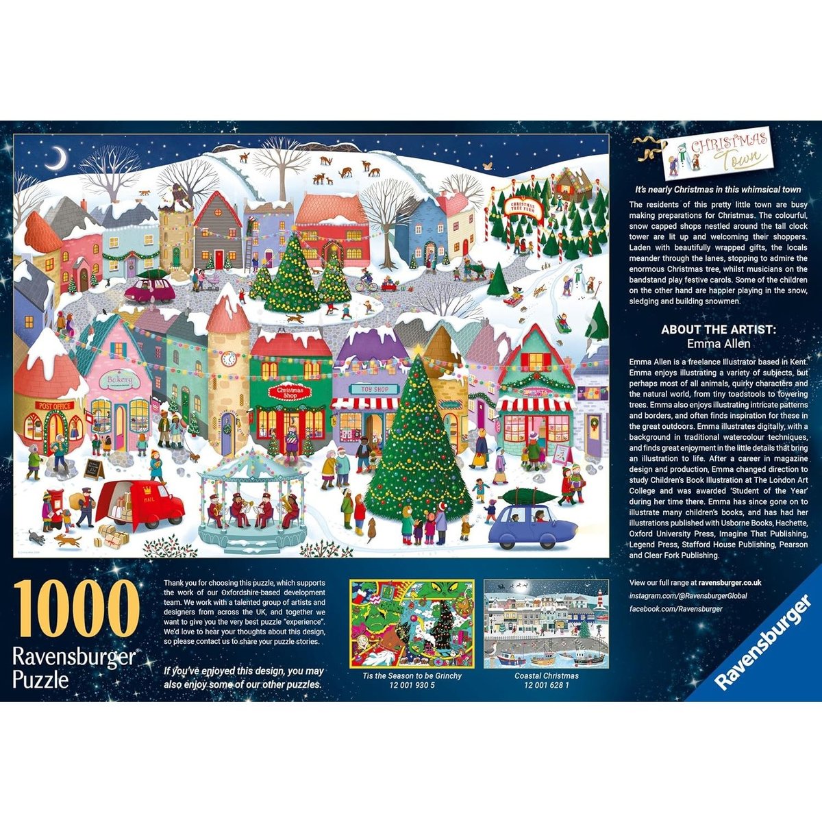 Puzzle La ville de Noël 1000 pcs bleu, RAVENSBURGER