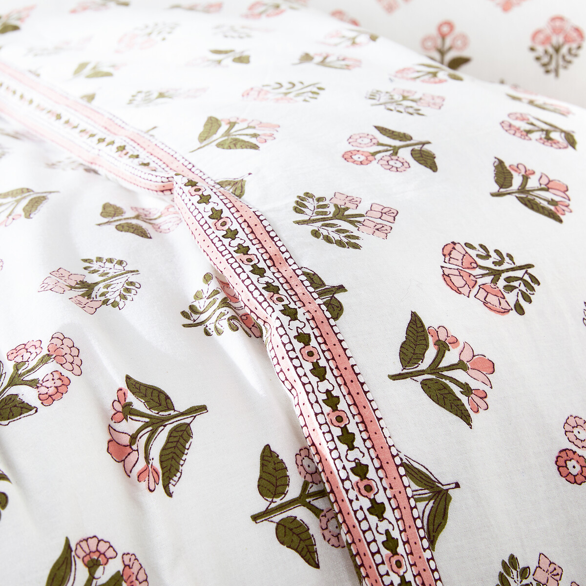 Funda nórdica infantil, algodón lavado, estampado de flores, VANDI ECRU estampado con fondo crudo, LA REDOUTE INTERIEURS