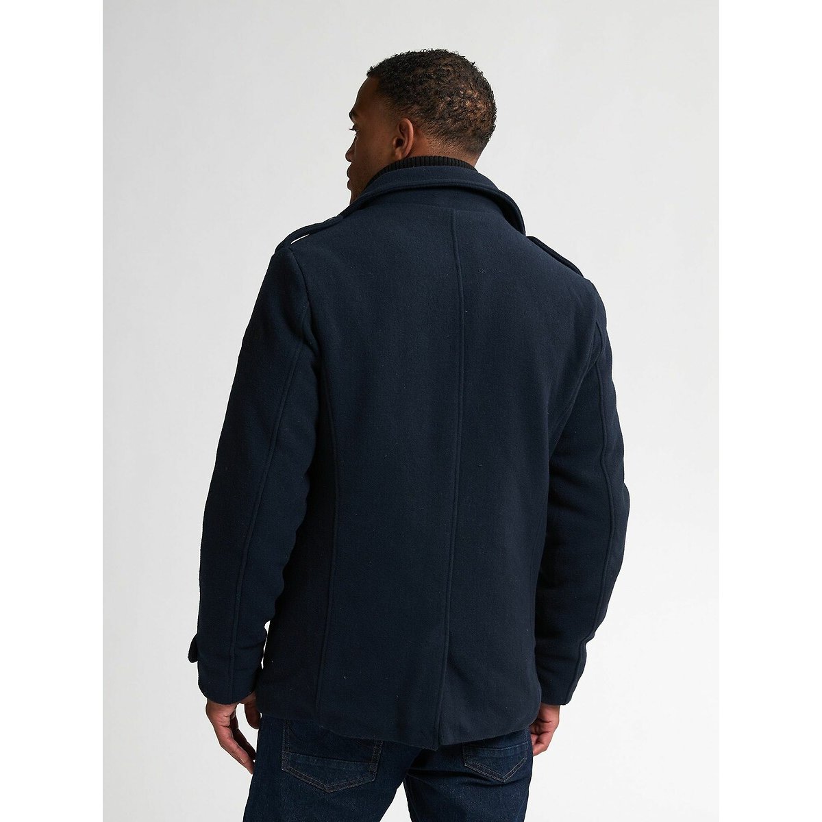 Pea coat with trim navy blue, PETROL INDUSTRIES