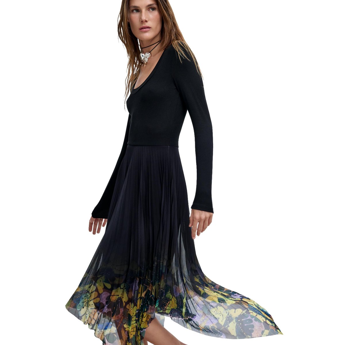 Robe midi à manches longues M. C. Lacroix noir, DESIGUAL