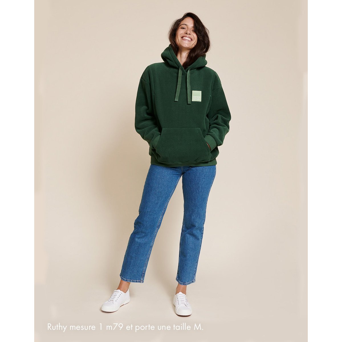 Sweat d'allaitement en polaire recyclée, MOTHER NATURE vert - vert nuit, EMOI EMOI