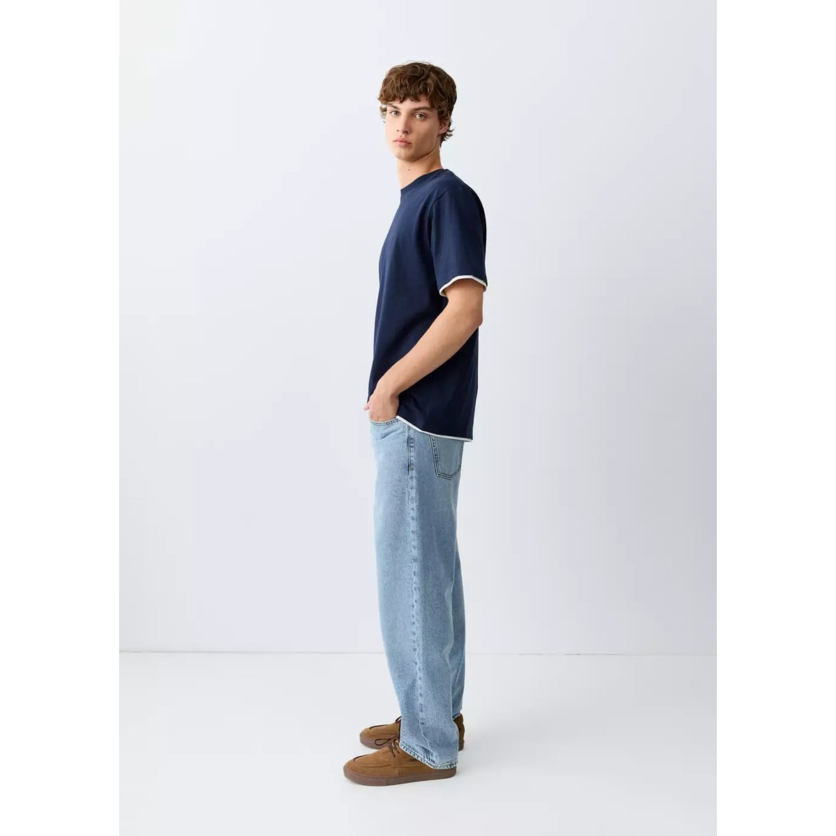 Jean relaxed-fit bleu moyen, MANGO TEEN